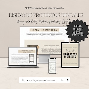 Digital Product Design | Create and sell your Digital Products | Guide with MRR PLR resale right in Spanish
