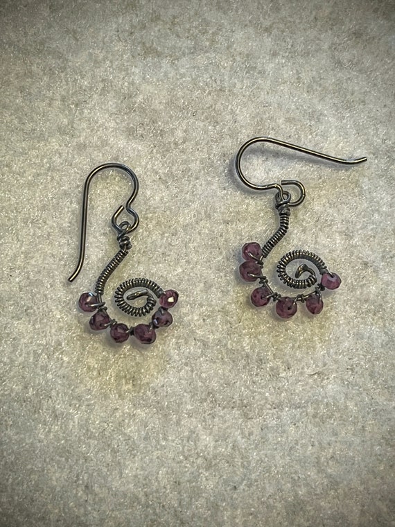 Handcrafted Sterling Silver and Amethyst Earrings 