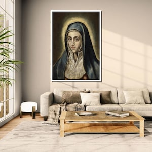 Our Lady of Sorrows Art Print | Vintage Religious Wall Art | Baroque Christian Painting | Digital Download | Virgin Mary Catholic Decor