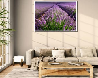 Lavender Field Art Print: Provence Landscape, French Country Decor
