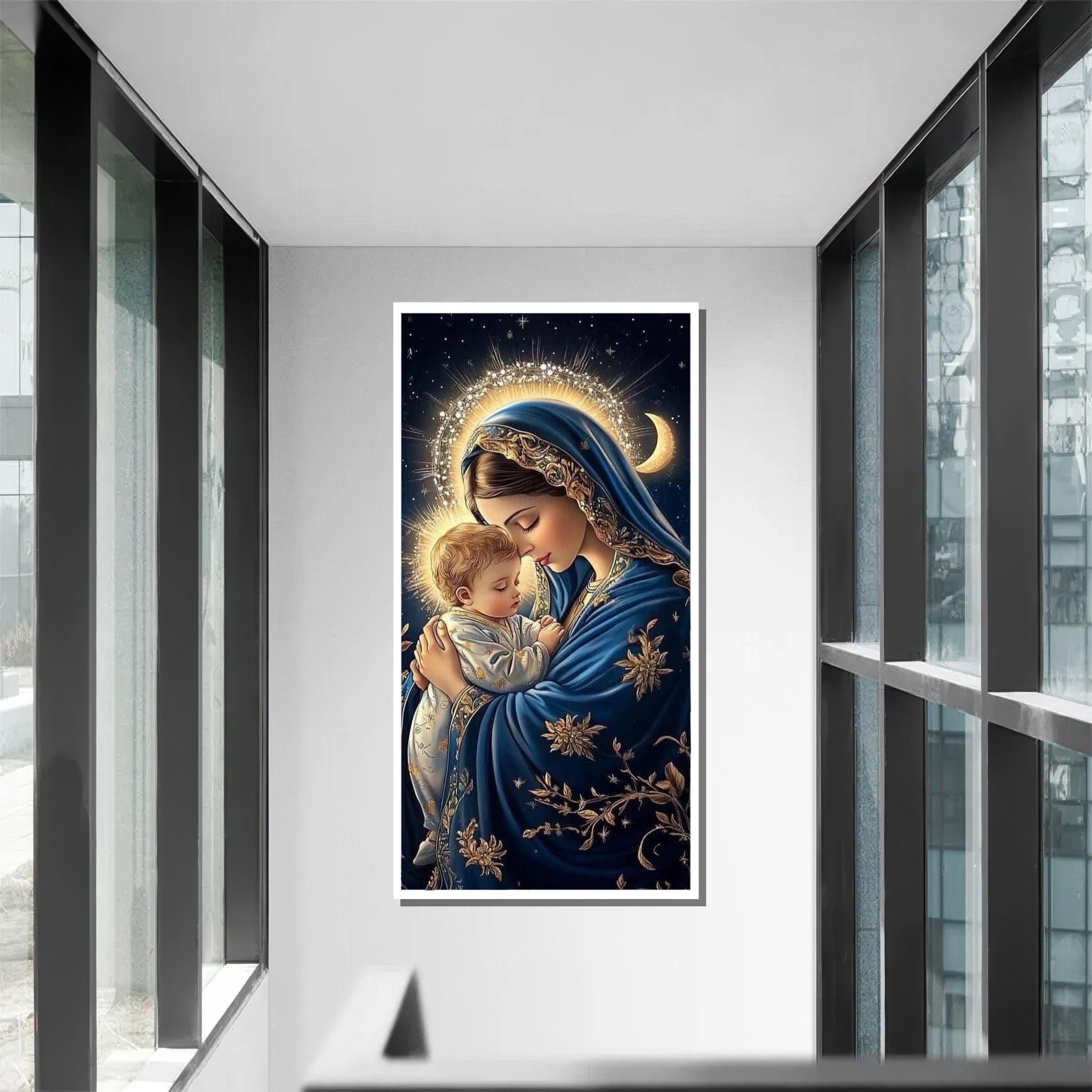 Virgin Mary and Child Art Print | Sacred Madonna Canvas - Etsy