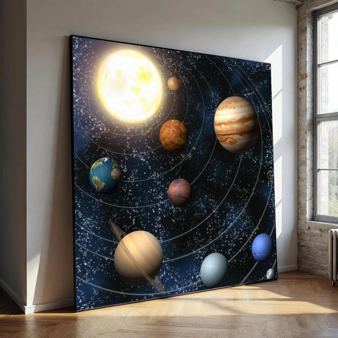 Example: Solar System Planets Wall Art Print Space Illustration Poster ...