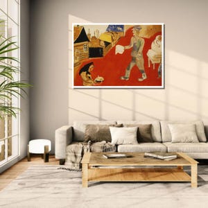 Marc Chagall "The Village and I" Art Print | Vintage Painting Reproduction | Cubist Art Poster | Modernist Wall Decor