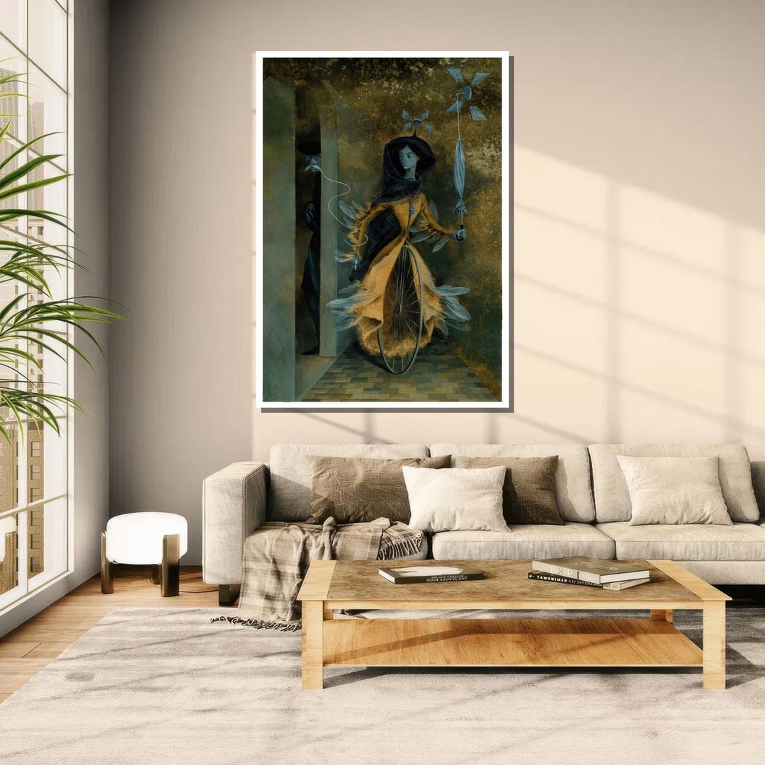Dark Forest Creature Art Print: Gothic Fantasy Surreal Decor - Etsy