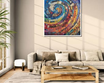 "Sinfonia di colori" - Arte astratta in mosaico / Stampa artistica, Decorazione per soggiorno