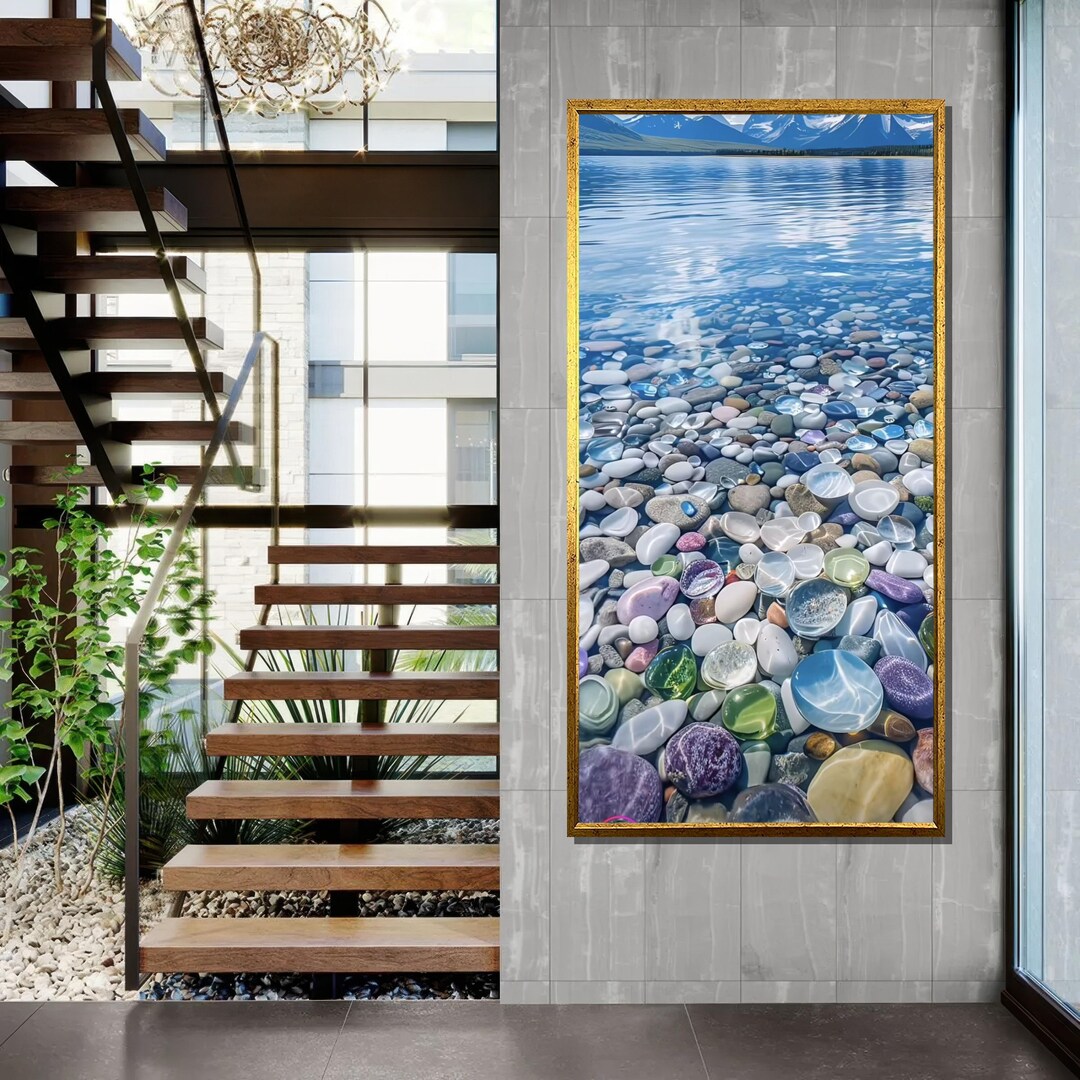 アイルランド 聖なる泉 写真集「Fish Stone Water」ケルト Crystal Clear Lake and Pebble Print, Calming Nature Wall Art