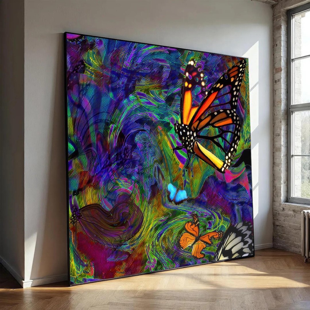Colorful Butterfly Abstract Wall Art – Vibrant Nature-inspired Modern ...