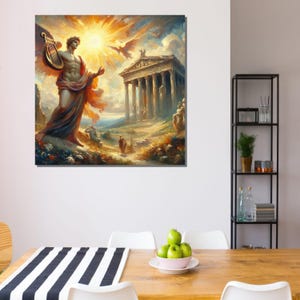 Apollo Canvas Print: Greek Mythology Wall Art, Temple of Delphi Decor