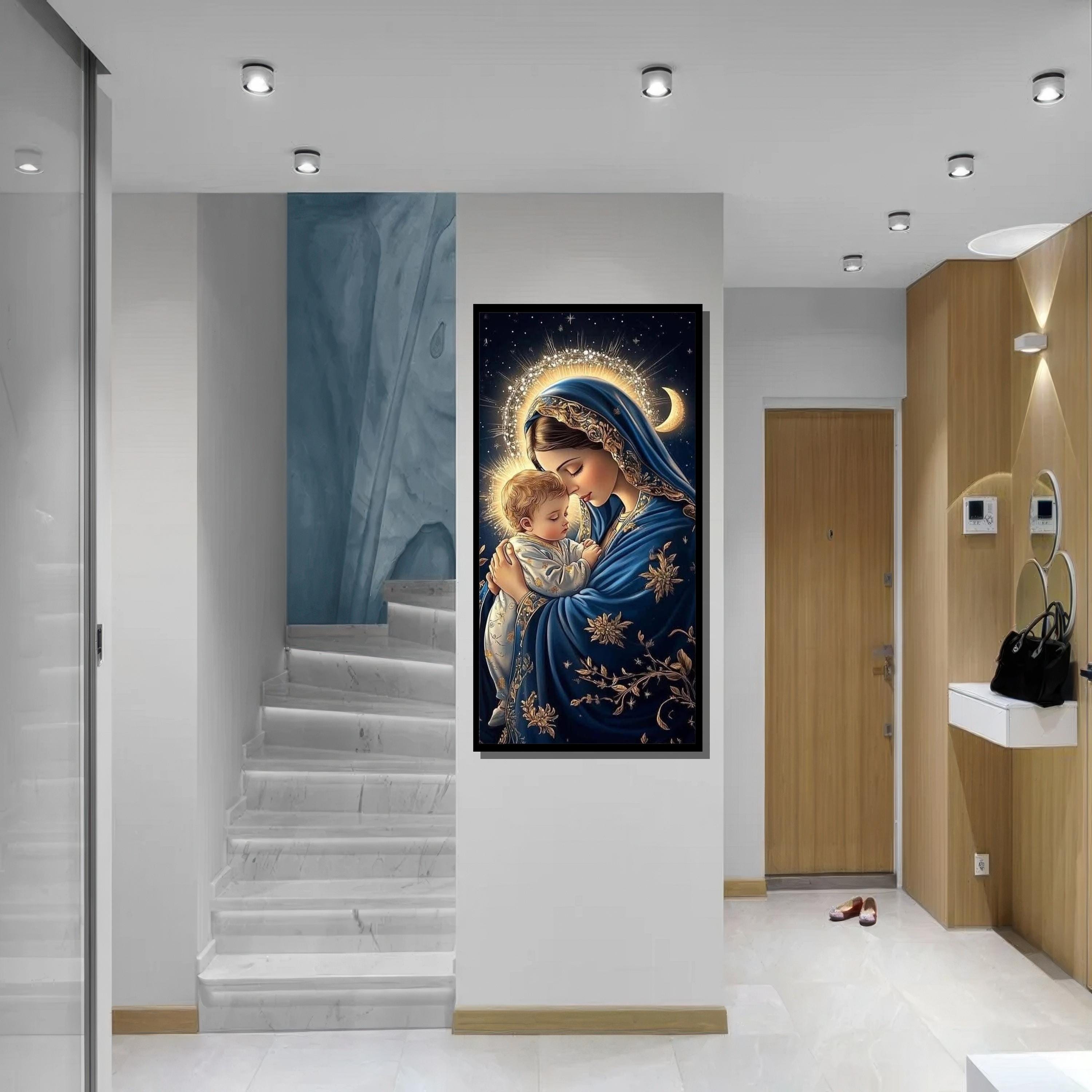 Virgin Mary and Child Art Print | Sacred Madonna Canvas - Etsy