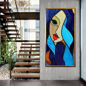 Abstract Woman Portrait Art Print, Stained Glass Style&quot;