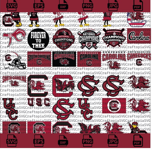 South Carolina SVG Bundle, Gamecocks Pack Football, SVG Bundle, Cricut, Printable, University, College, Basketball, Svg Png Pdf, Download