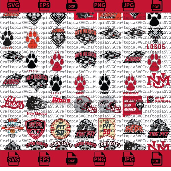 New Mexico SVG Bundle, Lobos Pack Football, SVG Bundle, Cricut, Printable, University, College, Basketball, Svg Png Pdf, Download