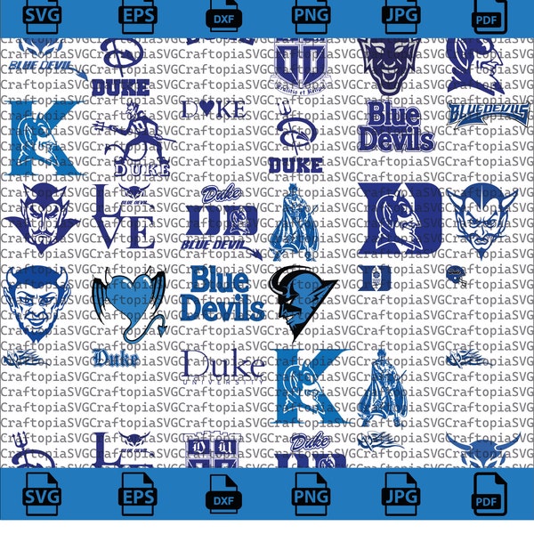 Duke SVG Bundle, Blue Devils Pack Football, SVG Bundle, Cricut, Printable, University, College, Basketball, Svg Png Pdf, Download