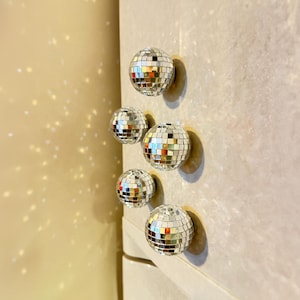 Disco Ball Magnets: Retro Boho Home Decor, Fridge Magnets