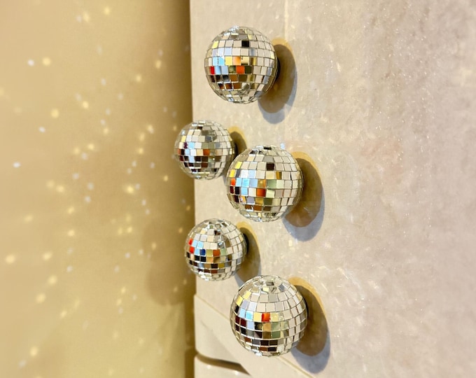 Fast Shipping Disco Ball Magnets: Set Of Retro Boho Home Decor, Fridge Magnets