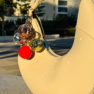 Disco Ball Keychain: Handmade Retro Light Reflecting Bag Charm,