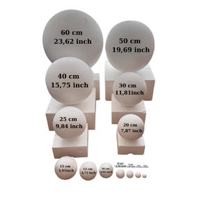 Crafting Foam Balls for DIY Projects, Art, Weddings, School, White Polystyrene Styrofoam Spheres for Christmas PartyDecor, Solid Round Craft