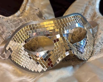 Máscara de fantasía disco para disfraz, añade brillo y misterio al dormitorio, accesorio divertido y sensual para despedidas de soltera, Halloween y fiestas.