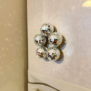 Disco Ball Magnets: Retro Boho Home Decor, Fridge Magnets,