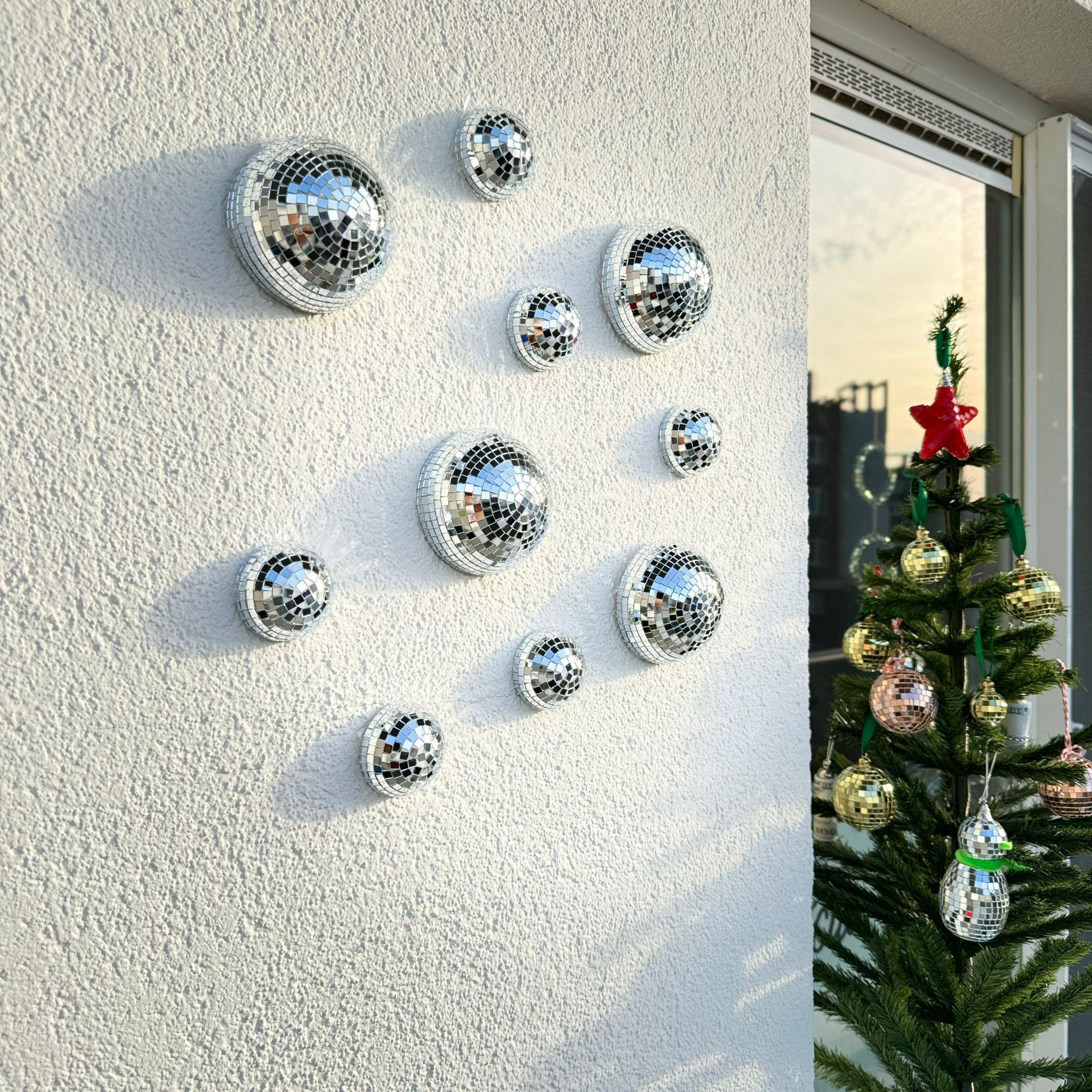 Lot De 30 Boules à Facettes Argentées 4 Cm - Déco Lumineuse Pour Sapin, Fêtes, Mariage, Maison - Effet Miroir Réfléchissant - 12