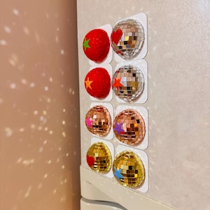 Disco Ball Magnet Set: 70s Retro Funky Decor,