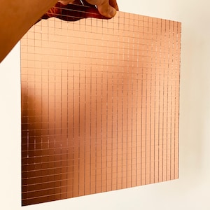 10*10 mm, Self Adhesive Real Glass Mosaic Mirror Tiles, Mini Square, 30*30 cm plaque, 10 mm 2.25 meters, Crafts, DIY, Hobbies, Design