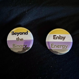 Nonbinary Pride 2.25" Hand-Pressed Pin-Back Buttons Pride Month