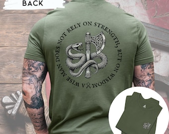 Viking Snake & Axe Shirt | Norse Warrior Symbol Tee