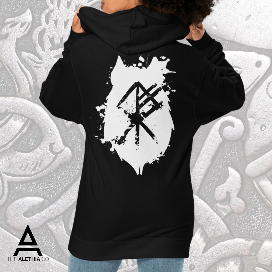 Wolf Rune Bind Wolf Bind Rune Hoodie | Norse Warrior Style - Etsy UK