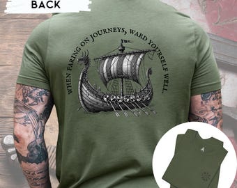 Viking Vegvisir Ship Shirt | Norse Compass & Longship Tee