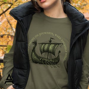 Wikinger Schiff Langarm Shirt: Nordische Mythologie Soft Style Tee
