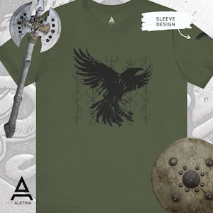 Raven Runes Viking Tee | Norse Warrior Symbol Shirt