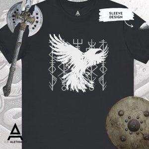 Raven Runes Viking T-Shirt: Norse Mythology Graphic Tee