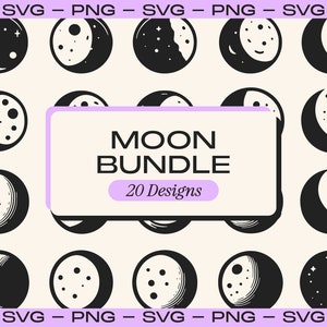 Mystical Moon SVG, Celestial SVG, Crescent Svg, Svg Files, Mystical Moon Clipart, Full moon Svg, Moon Vector, Moon Clip Art, Commercial Use