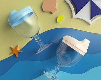 150ml Babyflasche trinken Neuheit Weinglas geformten Schnabeltasse mit Deckel