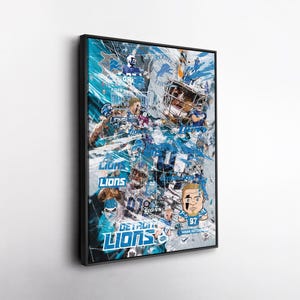 Aidan Hutchinson Detroit Lions Pop Art Canvas – Vibrant NFL Wall Print, Football Gift, Home, Office, or Man Cave Decor