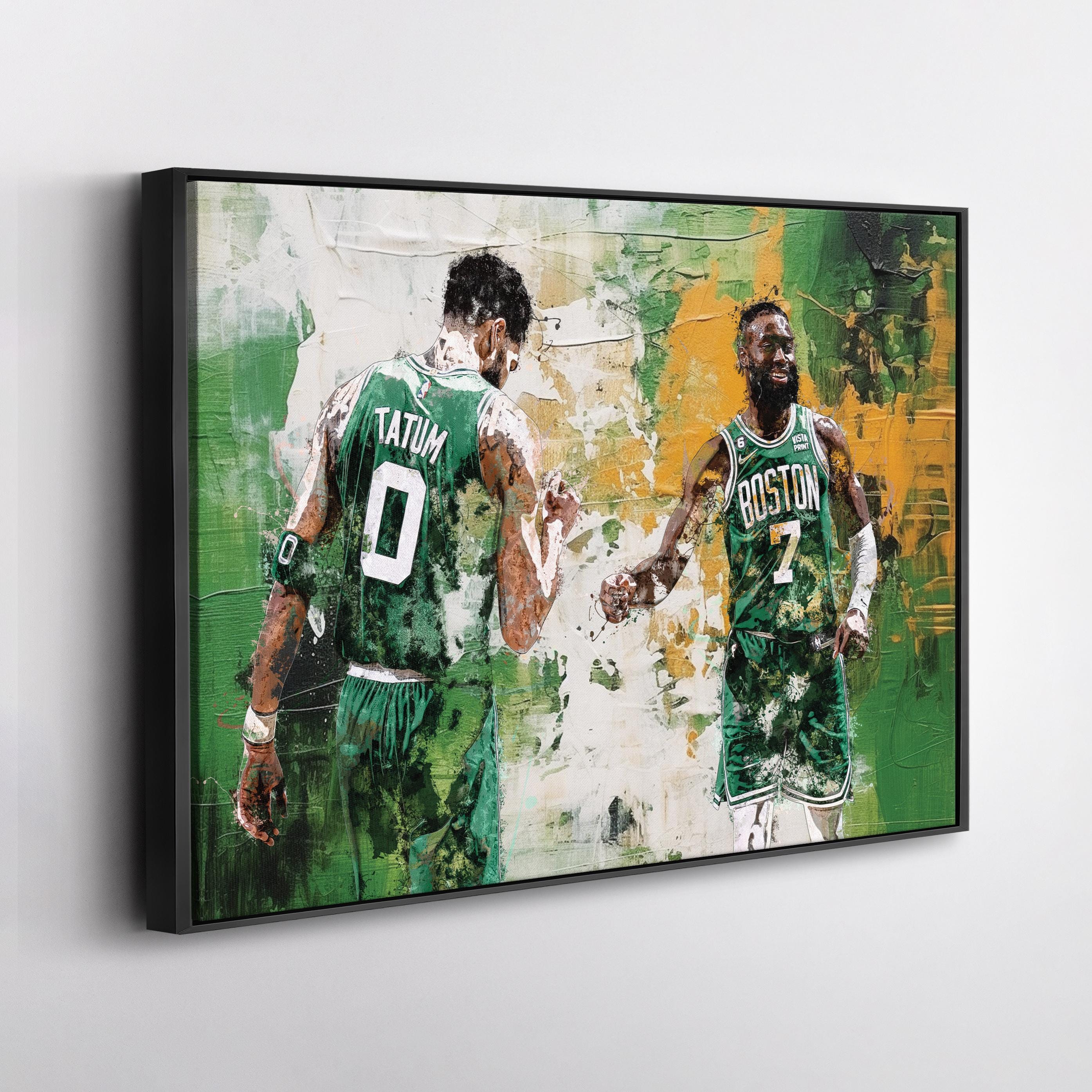 Jayson Tatum Jaylen Brown Poster Boston Celtics NBA Abstract Painting ...