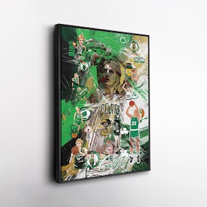 Larry Bird Boston Celtics Pop Art Canvas – Vibrant NBA Wall Print, Basketball Gift, Sports Decor for Home, Office, or Man Cave