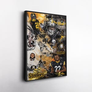 Najee Harris Pittsburgh Steelers Pop Art Canvas – Vibrant NFL Wall Print, Football Gift, Home, Office, or Man Cave Decor