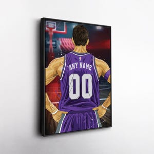 Sacramento Kings Jersey Personalized Jersey NBA Custom Name and Number Canvas Wall Art Home Decor Framed Poster Man Cave Gift