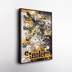 Toile pop art Hines Ward Pittsburgh Steelers – Impression murale NFL aux couleurs vives, cadeau de football, décoration pour la maison, le bureau ou l'homme des cavernes