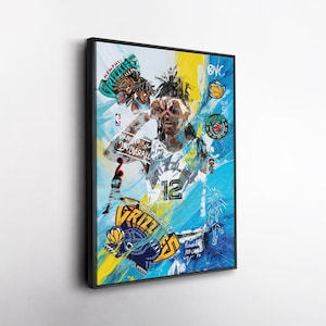 Ja Morant Memphis Grizzlies Pop Art Canvas – Vibrant NBA Wall Print, Basketball Gift, Sports Decor for Home, Office, or Man Cave