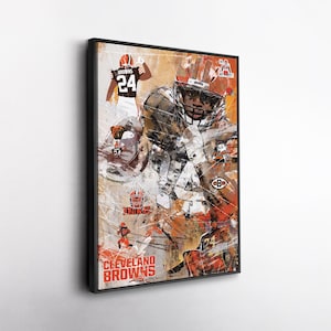 Nick Chubb Cleveland Browns Pop Art Canvas – Vibrant NFL Wall Print, Football Gift, Home, Office, or Man Cave Decor