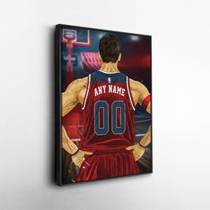 Washington Wizards Jersey Personalized Jersey NBA Custom Name and Number Canvas Wall Art Home Decor Framed Poster Man Cave Gift