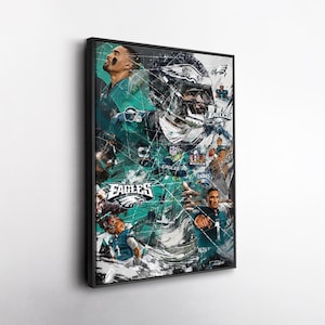 Jalen Hurts Philadelphia Eagles Pop Art Canvas – Vibrant NFL Wall Print, Football Gift, Home, Office, or Man Cave Decor