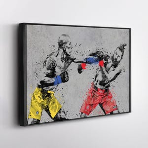 Alex Pereira vs. Jiří Procházka - Abstract MMA Canvas Wall Art Print Poster - Framed Home Decor  Perfect Man Cave Gift