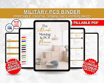 Carpeta PCS imprimible / Planificación de mudanzas militares PDF / Lista de verificación de PCS / Lista de verificación de mudanzas / Imprimibles de mudanzas / Carpeta de mudanzas de familias militares