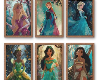 Princess Wall Art Set, Fairytale Nursery Decor (Digital Download)