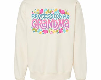 Sudadera con cuello redondo de abuela profesional