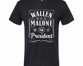 Wallen Malone para presidente: camiseta negra
